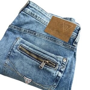 Guess Mateo Regular Straight Leg Jeans Mens 36x32 Light Wash Stretch T5VJ14DSMVO